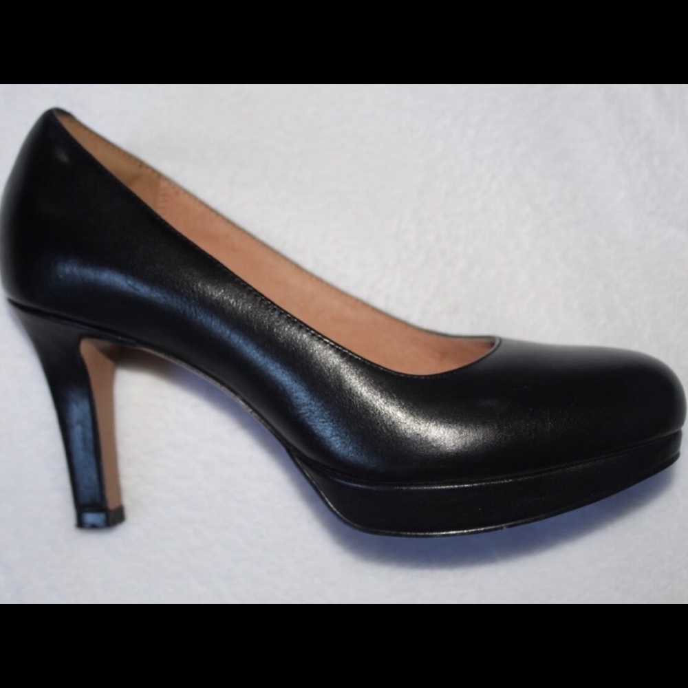 Black leather platform